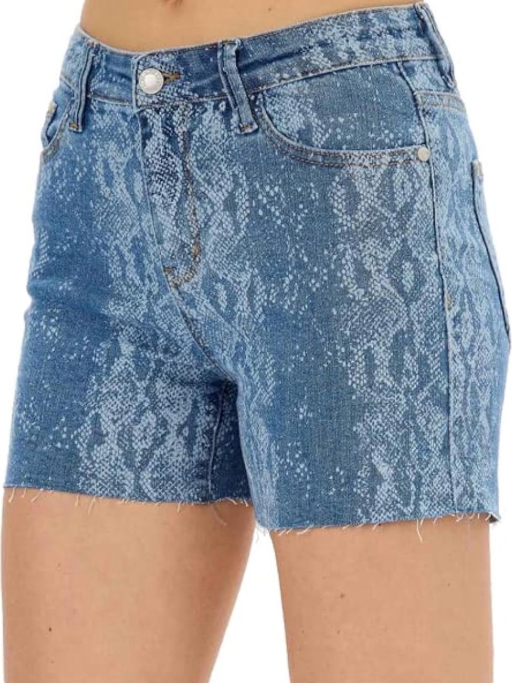 ⚡️NWT Judy Blue Midrise Snake-Print Denim Cut-Off Shorts